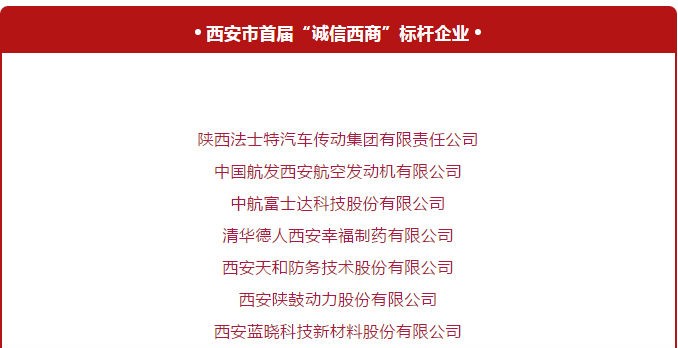 荣获西安首届“诚信西商”标杆企业与优异企业家称呼